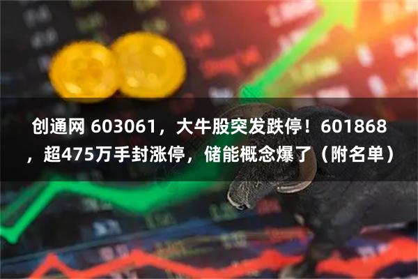 创通网 603061，大牛股突发跌停！601868，超475万手封涨停，储能概念爆了（附名单）
