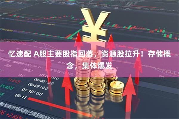 忆速配 A股主要股指回落，资源股拉升！存储概念，集体爆发